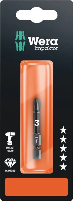 Wera 855/4 IMP DC Pozidriv Bit 1/4", PZ3x50mm, 1 Stück