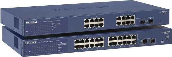 Netgear ProSAFE GS700 Rackmount Gigabit Smart Switch, 22x RJ-45, 2x RJ-45/SFP