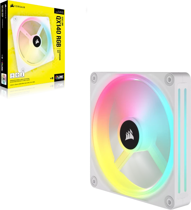 Corsair iCUE LINK QX140 RGB Expansion Kit, weiß, 140mm