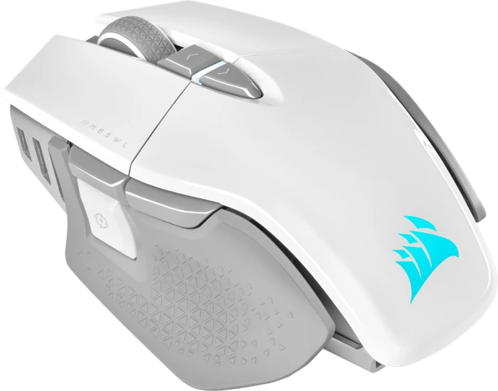 Corsair Gaming M65 RGB Ultra Wireless, weiß/hellgrau, USB/Bluetooth