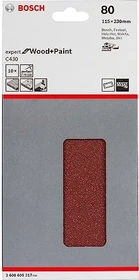 Bosch Professional C430 Expert for Wood and Paint Schleifblatt K80, 115x230mm, 10 Stück