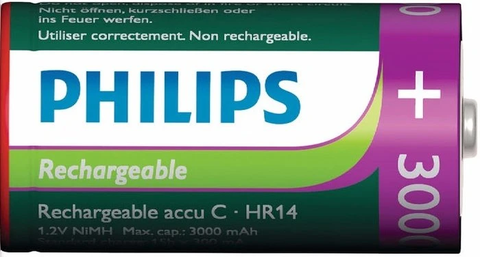 Philips Rechargeable Baby C NiMH 3000mAh, 2er-Pack
