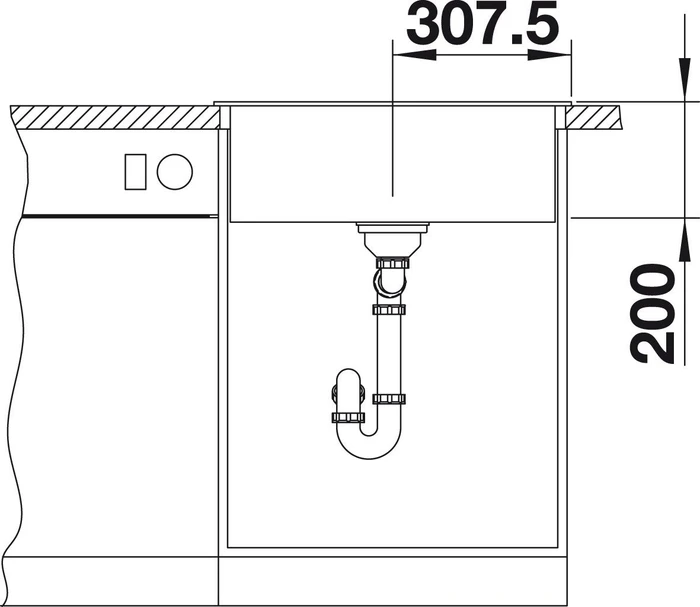 Blanco Naya 6 Einbau Becken mittig cafe