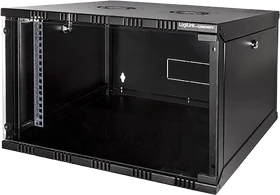 LogiLink Canovate SOHO Wandgehäuse 6HE, Sicherheitsglastür, schwarz, 400mm tief