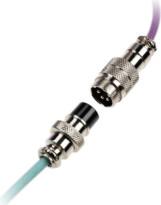 Ducky Premicord Spiralkabel USB-C auf USB-A, Tastaturkabel (Spiral-Textilkabel), 1.8m, Frozen Llama