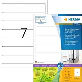Herma Etiketten Recycling, 192x38mm, weiß, 80 Blatt (560 Etiketten)