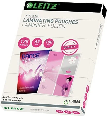 Leitz Laminierfolien, A5, 2x 125µm, glänzend, 100 Stück