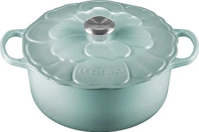 Le Creuset Signature Bräter Blume aus Gusseisen rund 26cm 5.3l sea salt