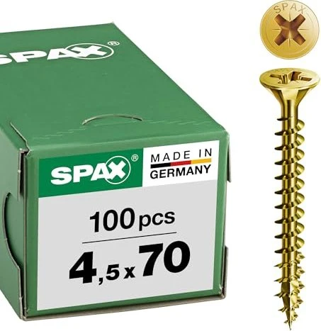 Spax YELLOX A2L 4CUT PZ2 Universalschraube, 4.5x70mm, 100 Stück