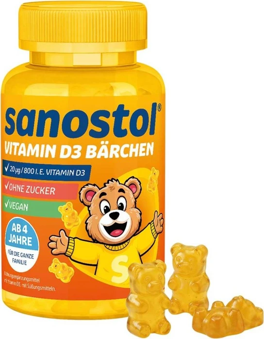 Sanostol Vitamin D3 Bärchen, 60 Stück