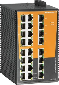 Weidmüller EL-Series Industrial Railmount Switch, 16x RJ-45 (IE-SW-EL24-24TX / 2682190000)
