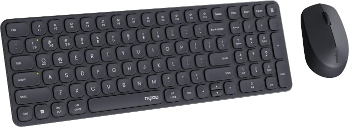 Rapoo 9310M Multi-mode Wireless Ultra-Slim Desktop Combo Set schwarz, USB/Bluetooth, DE