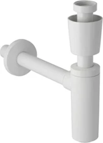 Geberit Tauchrohrgeruchsverschluss für Waschbecken, mit Ventilrosette, Abgang horizontal, ø40mm, weiß-alpin