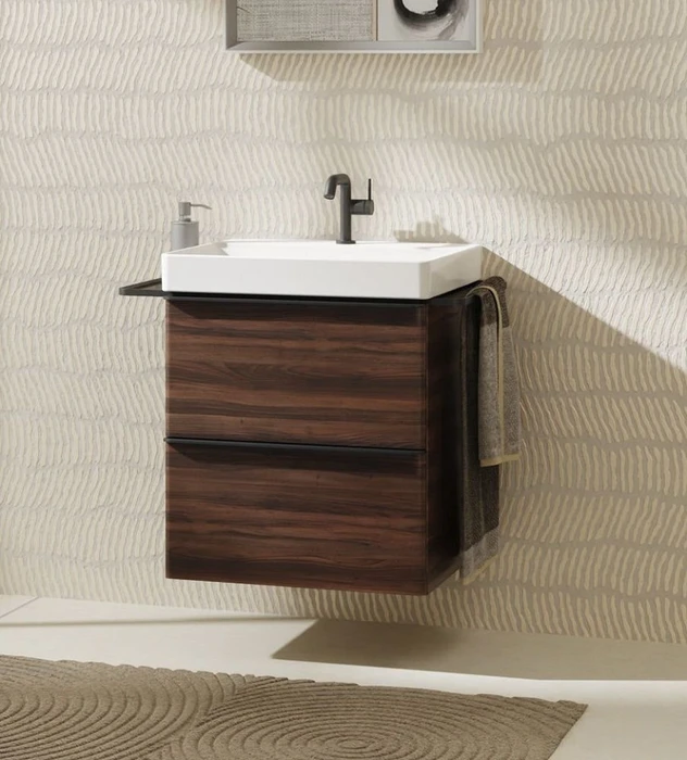 Hansgrohe Xelu Q Waschtischunterschrank 58x60.5cm, 2 Schubkästen, Griff mattschwarz
