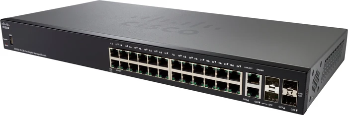Cisco SG350 Rackmount Gigabit Managed Switch, 24x RJ-45, 2x SFP, 2x RJ-45/SFP