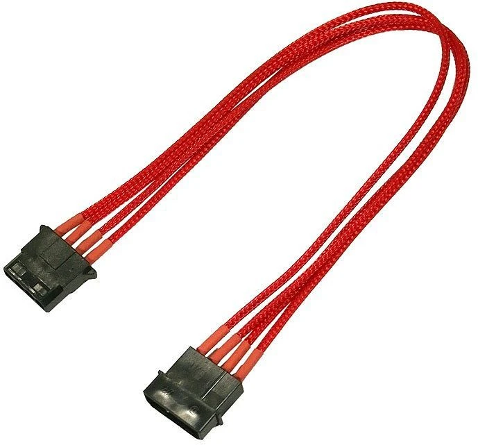Nanoxia 4-Pin-Molex Verlängerung 30cm, sleeved rot