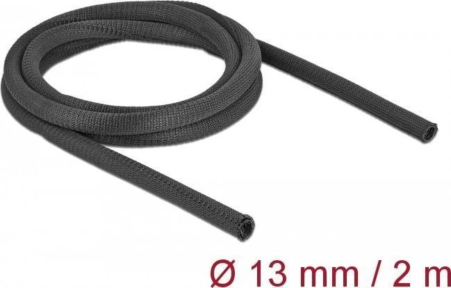 DeLOCK Geflechtschlauch selbstschließend, hitzebeständig, 13mm, 2m, schwarz