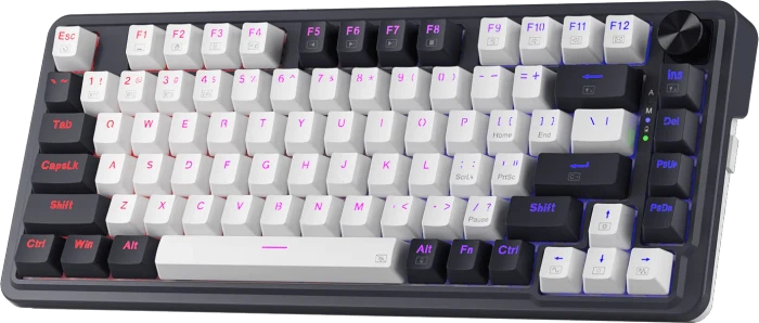 Redragon Ucal K673 Pro, schwarz/weiß, LEDs RGB, Redragon RED, USB/Bluetooth, US