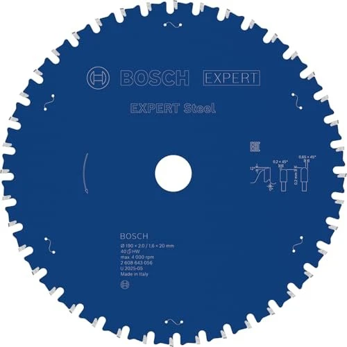 Bosch Professional Expert for Steel Kreissägeblatt 40Z, 190x1.6x20mm, 1 Stück