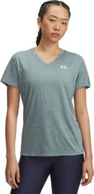 Under Armour Tech V Twist Funktionsshirt kurzarm jasper blue/white (Damen)