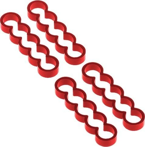Alphacool Eiskamm Alu X5 Flat Kabelkamm 4mm, rot, 4er-Pack