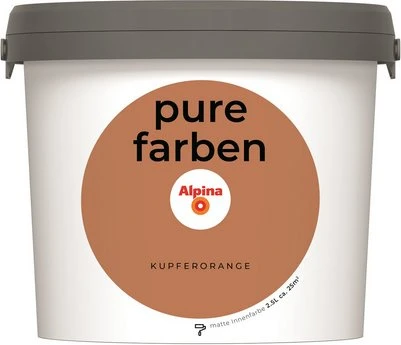 Alpina Farben Pure Farben Wandfarbe innen kupferorange, 2.5l