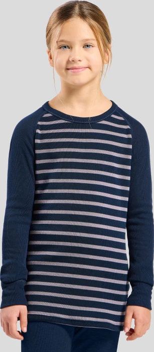 Odlo Active Warm Eco Stripes Funktionsshirt langarm gray ridge melange (Junior)