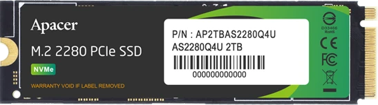 Apacer AS2280Q4U 2TB, M.2 2280 / M-Key / PCIe 4.0 x4, Kühlkörper
