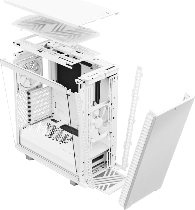 Fractal Design Define 7 Compact White TG Light Tint, Glasfenster, schallgedämmt