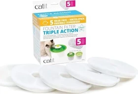 Catit dreifach wirkender Ersatzfilter für Trinkbrunnen mit Blume , 5er-Pack, 3l