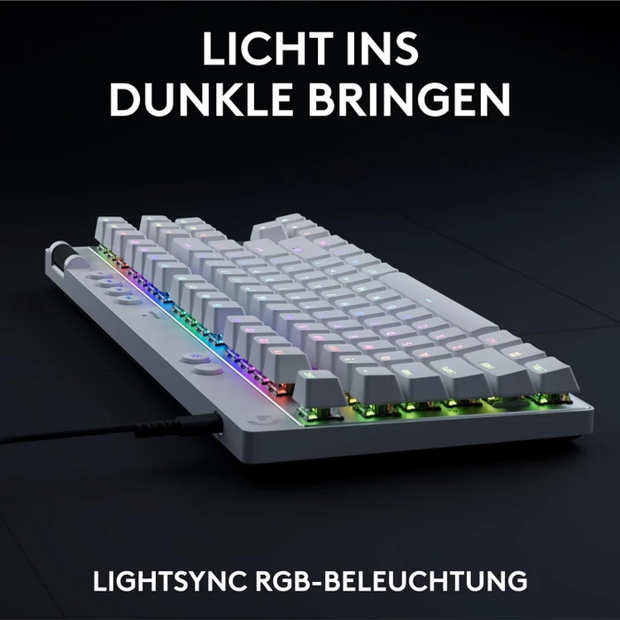 Logitech G PRO X TKL Rapid, weiß/silber, Magnetic Analog, USB, DE