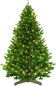 ArtiTree Künstlicher Weihnachtsbaum Fichte 100% Spritzguss, 210cm, inkl. LED-Beleuchtung