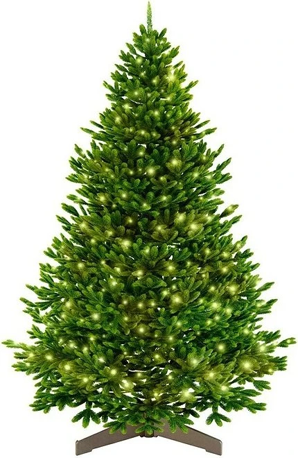 ArtiTree Künstlicher Weihnachtsbaum Fichte 100% Spritzguss, 210cm, inkl. LED-Beleuchtung