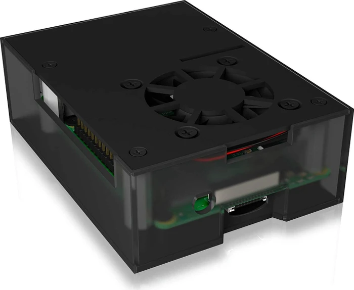 RaidSonic Icy Box IB-RP108 für Raspberry Pi 4 Modell B, transparent/schwarz