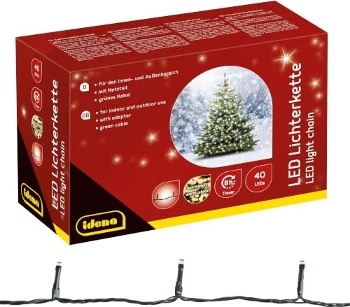 Idena Lichterkette Herzen LED 40x warmweiß