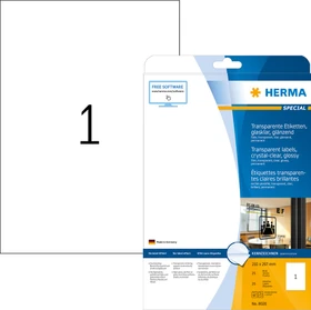 Herma Folienetiketten, A4, wetterfest, transparent, matt, 25 Blatt (25 Etiketten)