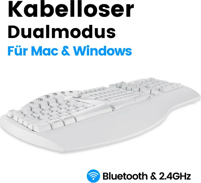 Perixx Periboard-612W, weiß, USB/Bluetooth, DE