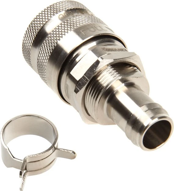 Koolance QD3 No-Spill Schnellverschluss gerade female auf 13/10mm, silber