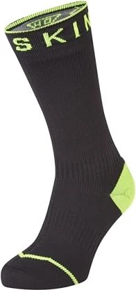 Sealskinz Waterproof All Weather Mid Length Hydrostop Socken black/neon yellow