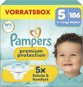 Pampers Premium Protection Gr.5 Einwegwindel, 11-16kg, 186 Stück