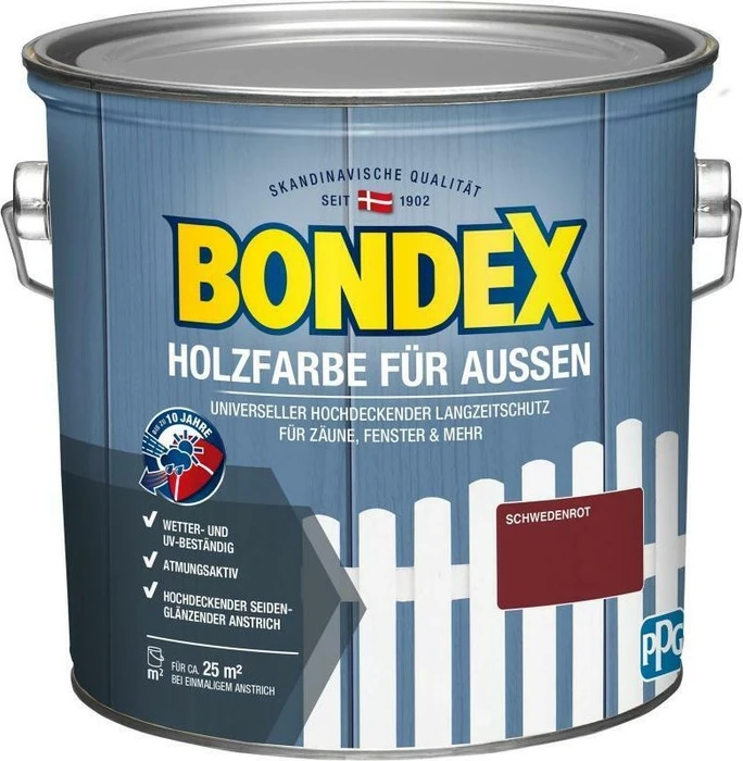 Bondex Holzfarbe außen schwedenrot, 2.5l