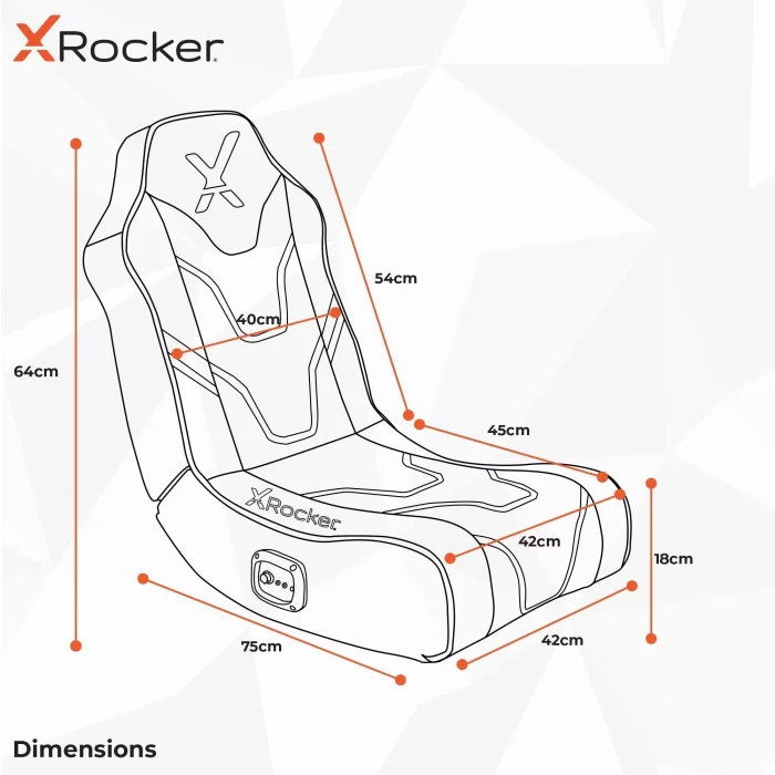 X Rocker Shadow 2.0 Audio Floor Rocker Gaming-Bodensessel für Kinder/Jugendliche, schwarz/blau