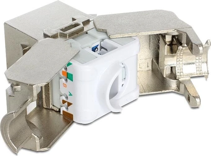 DeLOCK Keystone Modul RJ-45 Buchse/Verlegekabel Cat6a