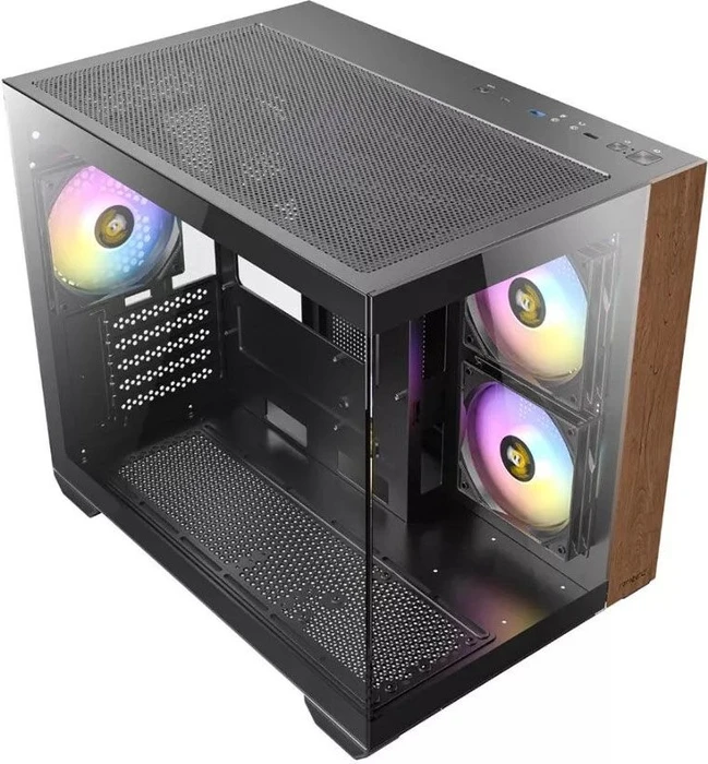 Antec CX600M Wood ARGB, schwarz, Glasfenster