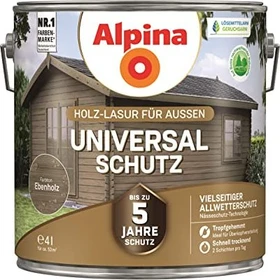 Alpina Farben Universal-Schutz Holz-Lasur außen ebenholz, 4l