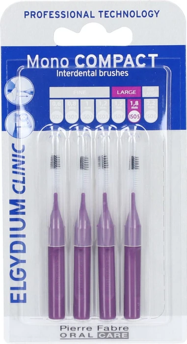 Pierre Fabre Clinic Mono Compact Interdentalbürste violett, 4 Stück