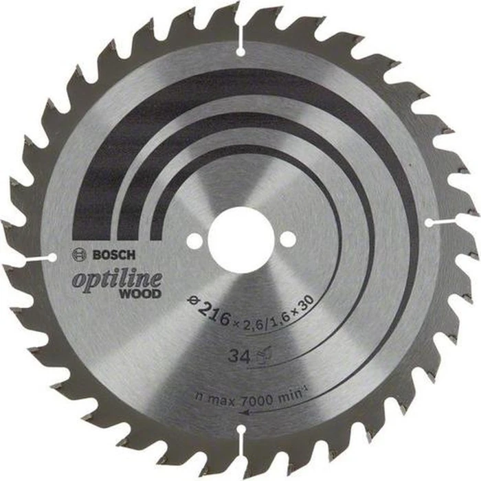 Bosch Professional Optiline Wood Kreissägeblatt 34Z, 216x1.6x30mm, 1 Stück