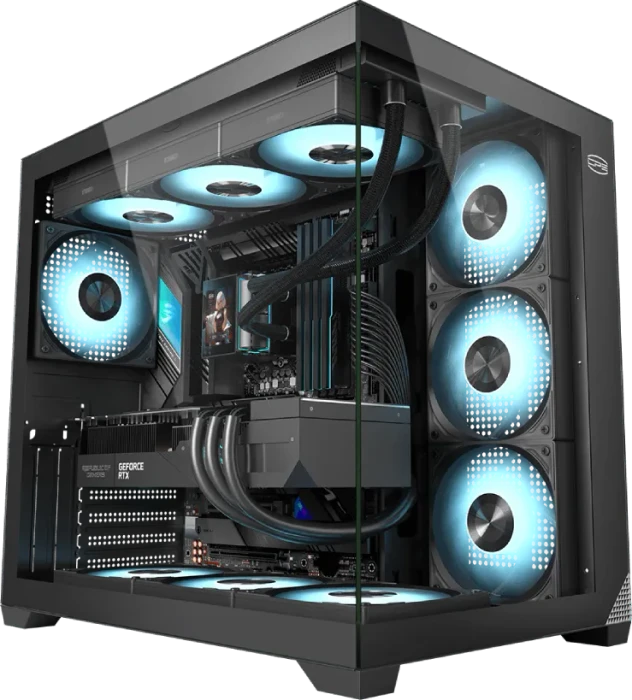 PCCooler C3 T700 BK, schwarz, Glasfenster