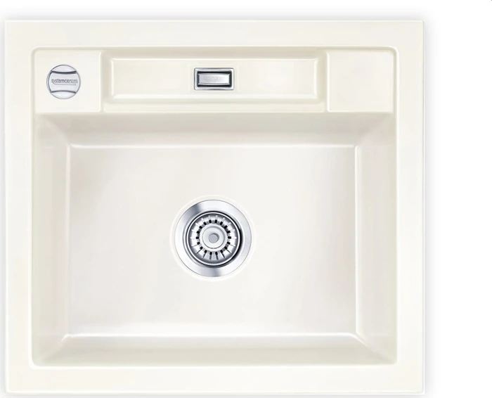 systemceram Bela 57 Einbau Becken mittig mit Ablauffernbedienung magnolie