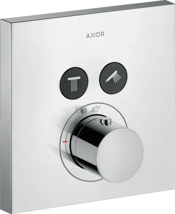 Hansgrohe Axor ShowerSelect eckig Thermostat mit 2 Ventilen chrom